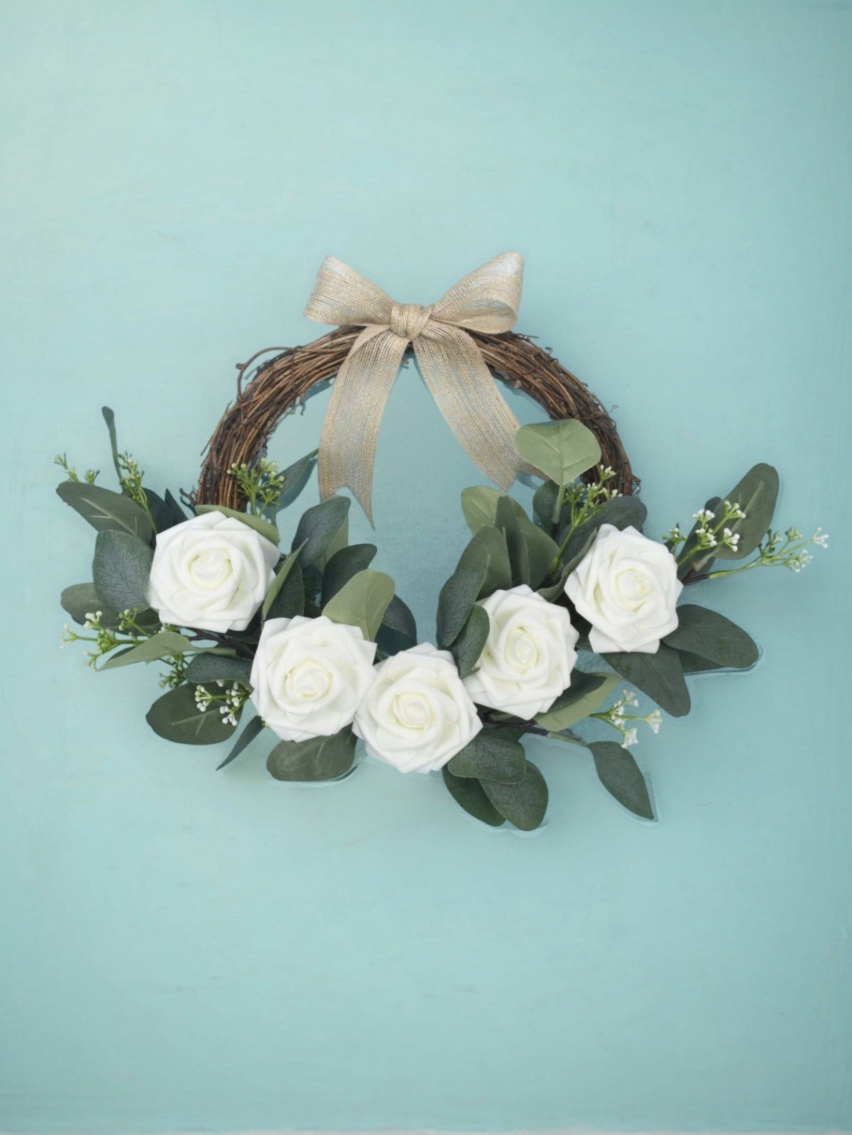Ivory Fake Floral Artificial Flowers DIY Wedding Bouquet Box Set HH1011