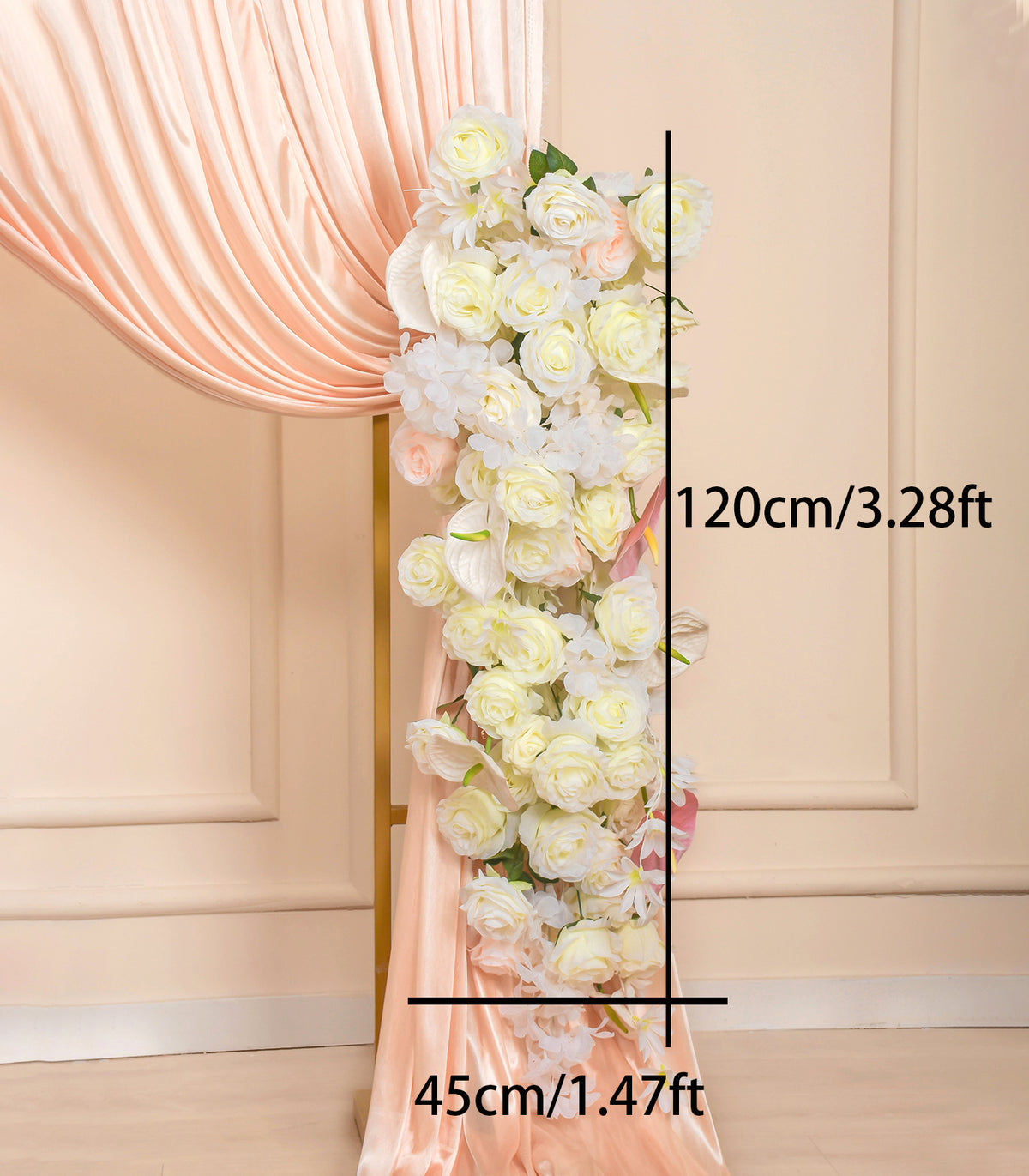 Champagne Pink Anthurium Rose Artificial Flower Wedding Party Birthday Backdrop Decor CH1002