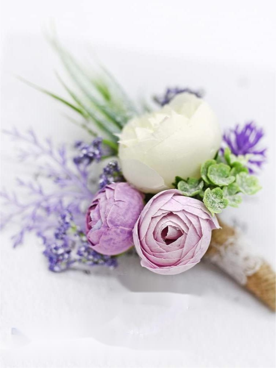 Lilac Artificial Flower Wedding Boutonnieres LH2013 – VINAWEDDING