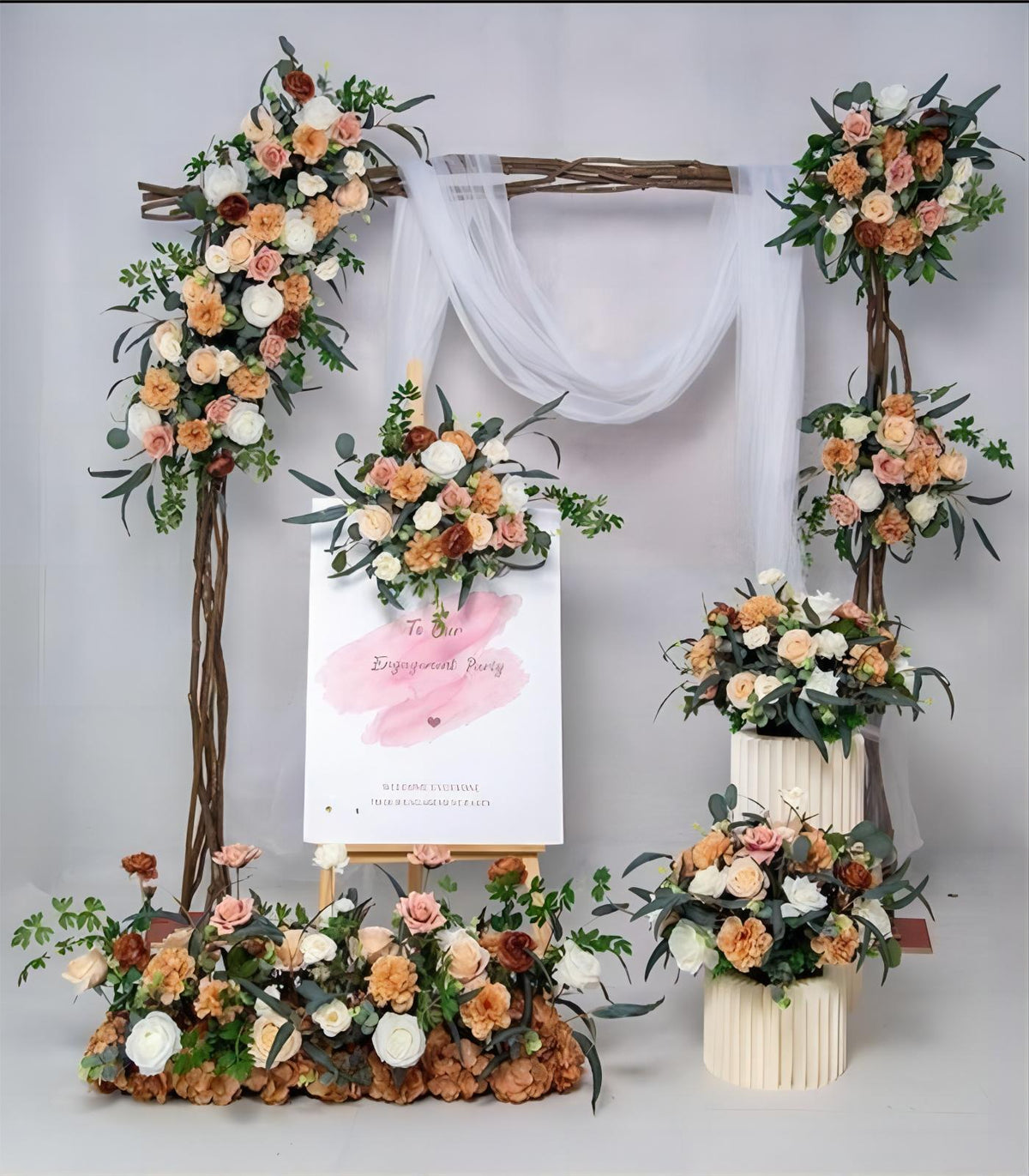 Artificial Flower Brown Wedding Party Birthday Backdrop Decor CH9055-1