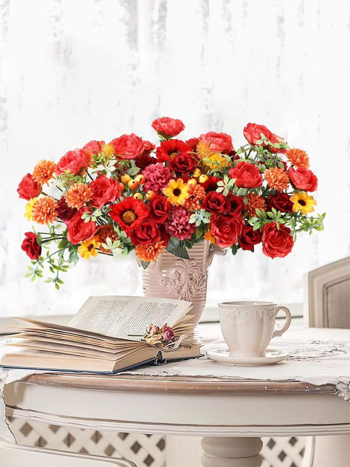 Fake Floral Artificial Flowers DIY Wedding Bouquet Box Set HH6011
