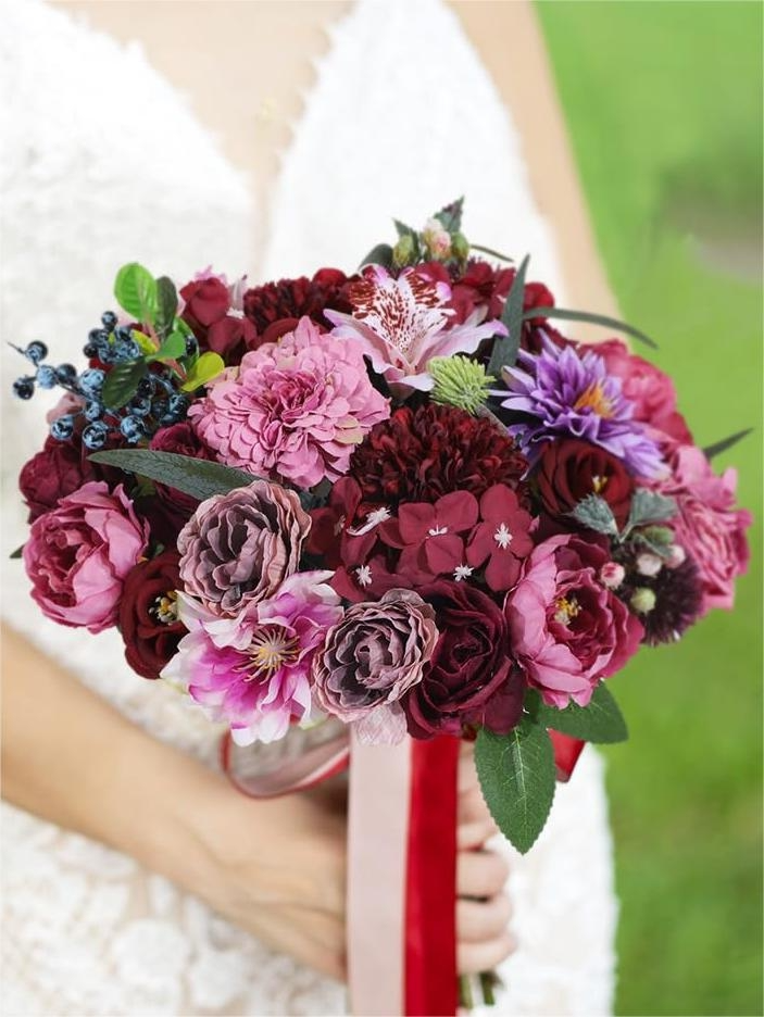 Fake Floral Artificial Flowers DIY Wedding Bouquet Box Set HH6010