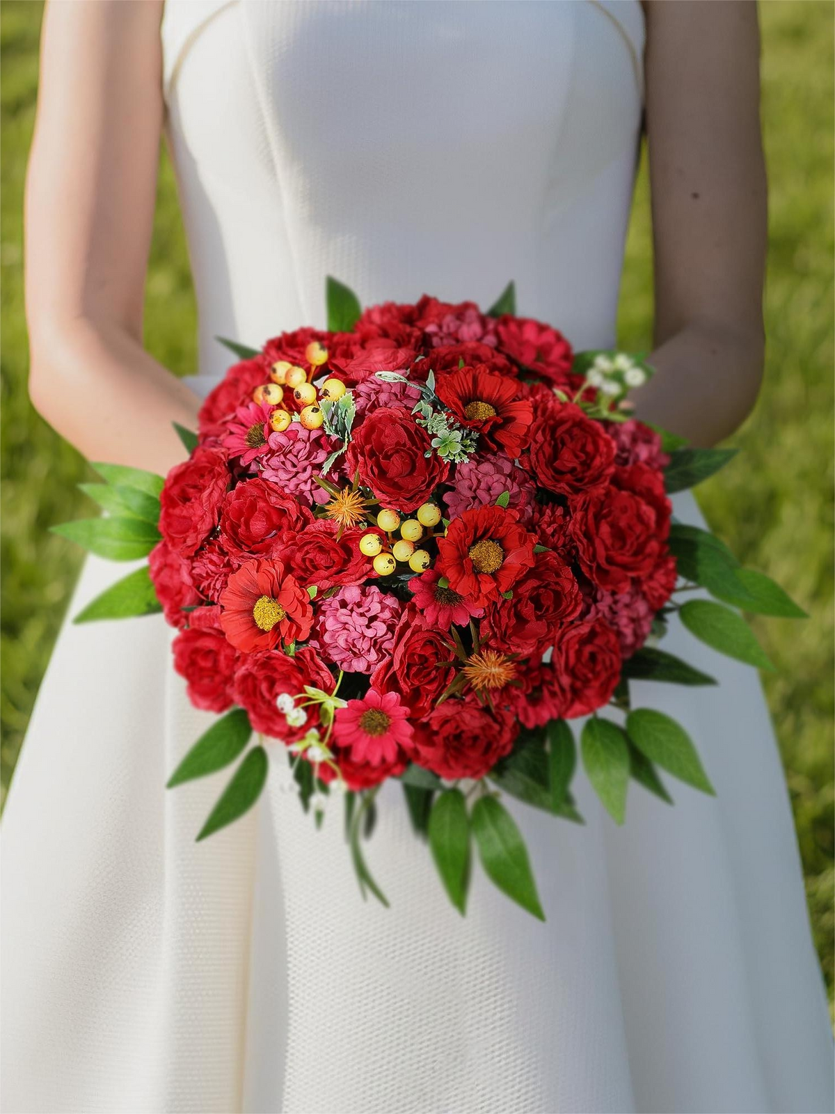 Fake Floral Artificial Flowers DIY Wedding Bouquet Box Set HH6012