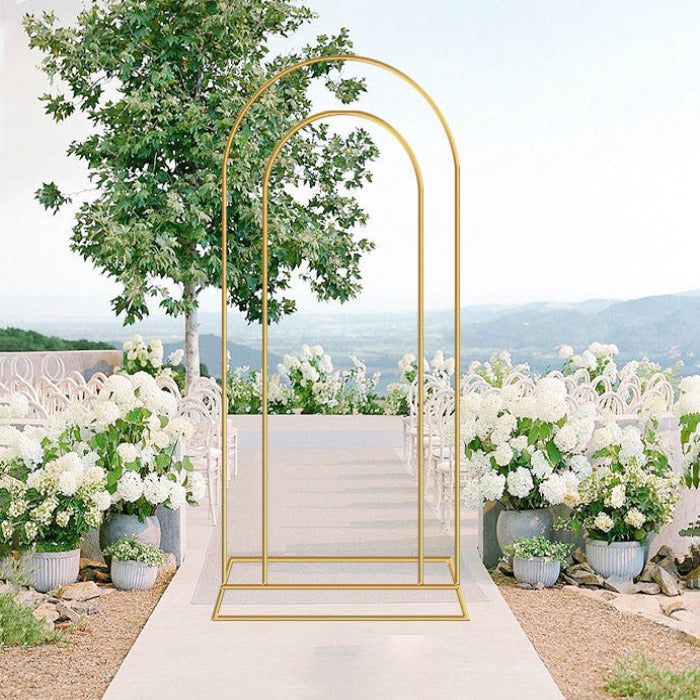 Gold Iron Adjustable Party Stand Flower Stand Wedding Arch Party Birthday Backdrop HJ8028
