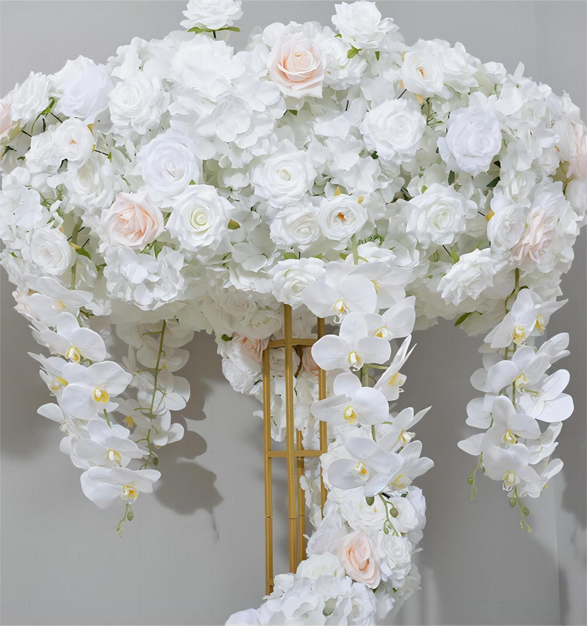 White Artificial Flower Rose Wedding Party Birthday Backdrop Decor CH9313-82