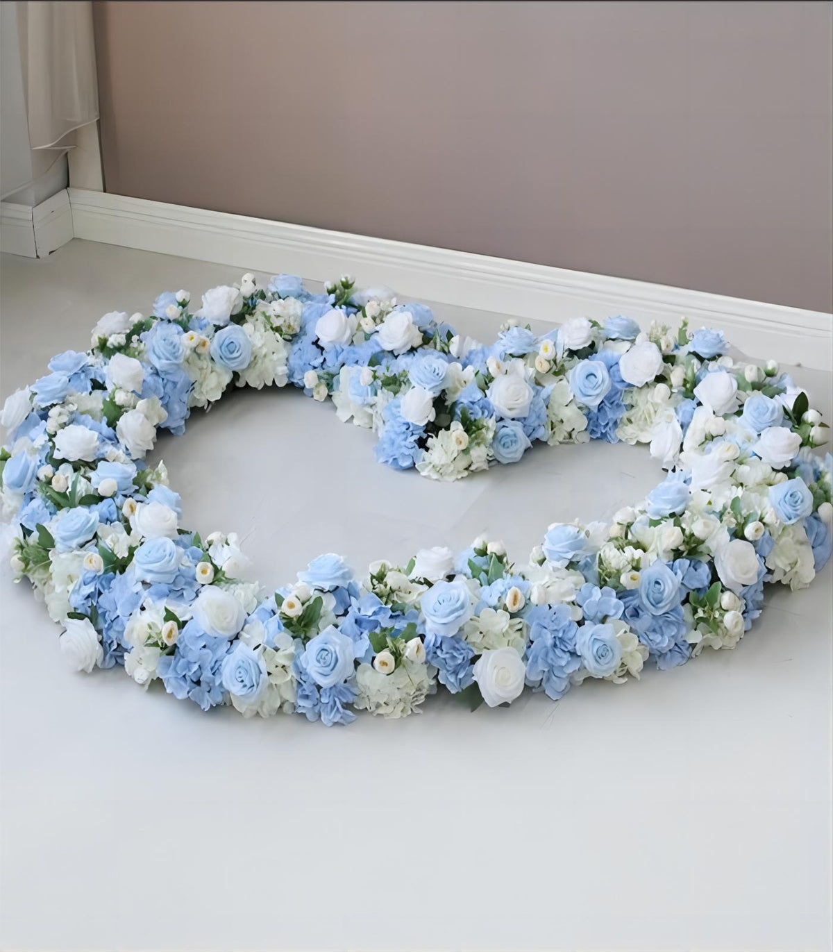White Blue Rose Artificial Flower Arrangement Row Wedding Party Birthday Backdrop Decor CH5044-4