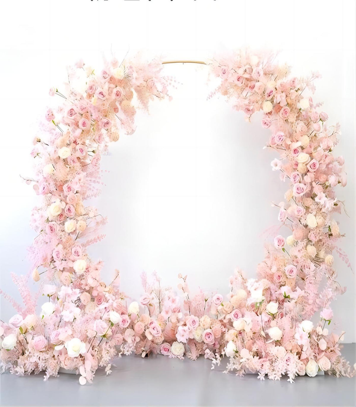 Pink Artificial Flower Rose Peony Petunia & Round Arch Wedding Party Birthday Backdrop Decor CH9693