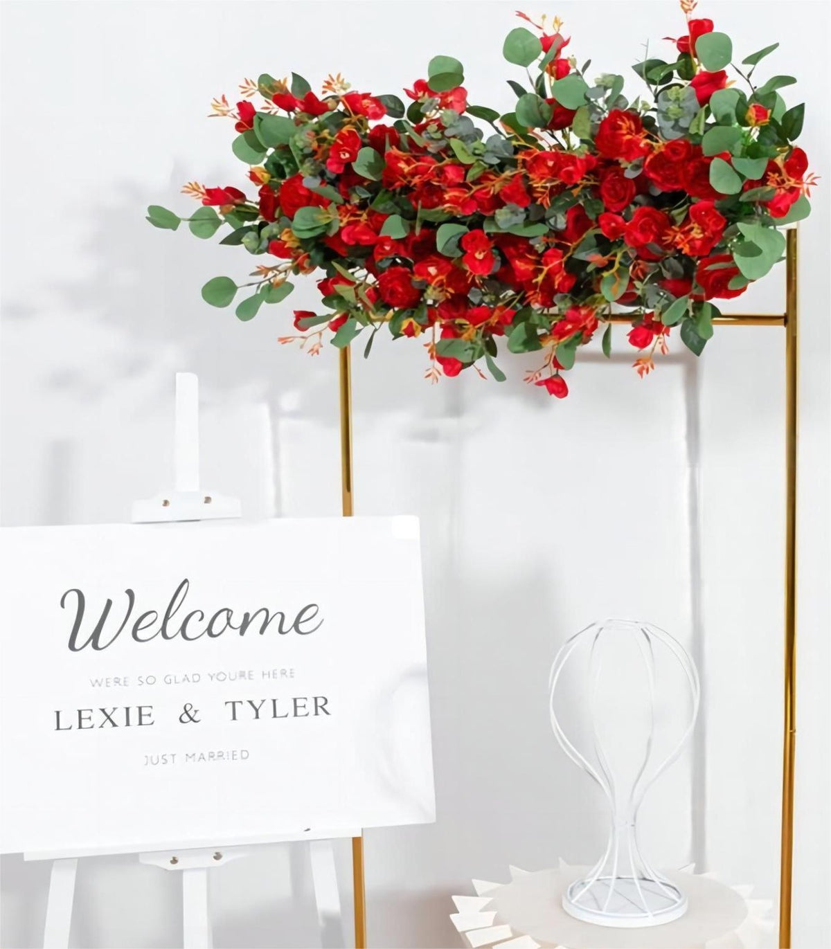Red Rose Artificial Flower Wedding Party Birthday Backdrop Decor CH9300-1