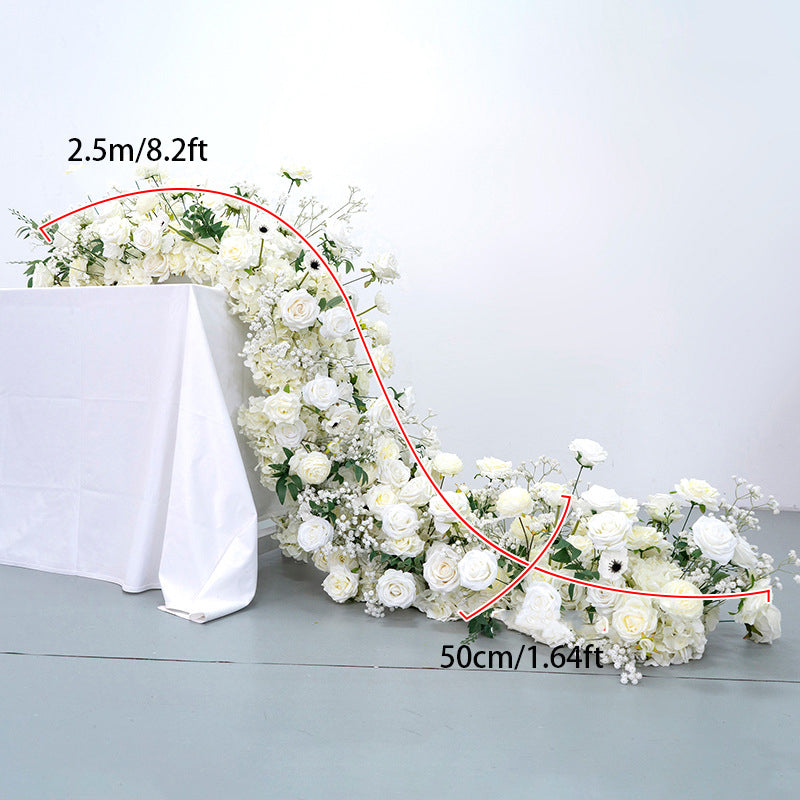 White Artificial Flower Rose Wedding Party Birthday Backdrop Decor CH9313-60