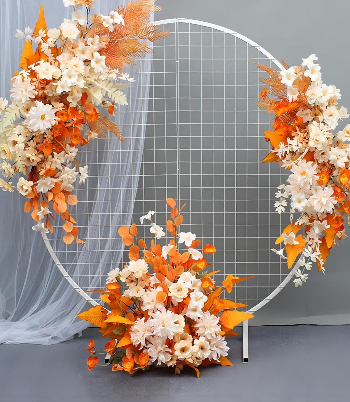 Beige Orange Rose Artificial Flower Wedding Party Birthday Backdrop Decor CH9067-8