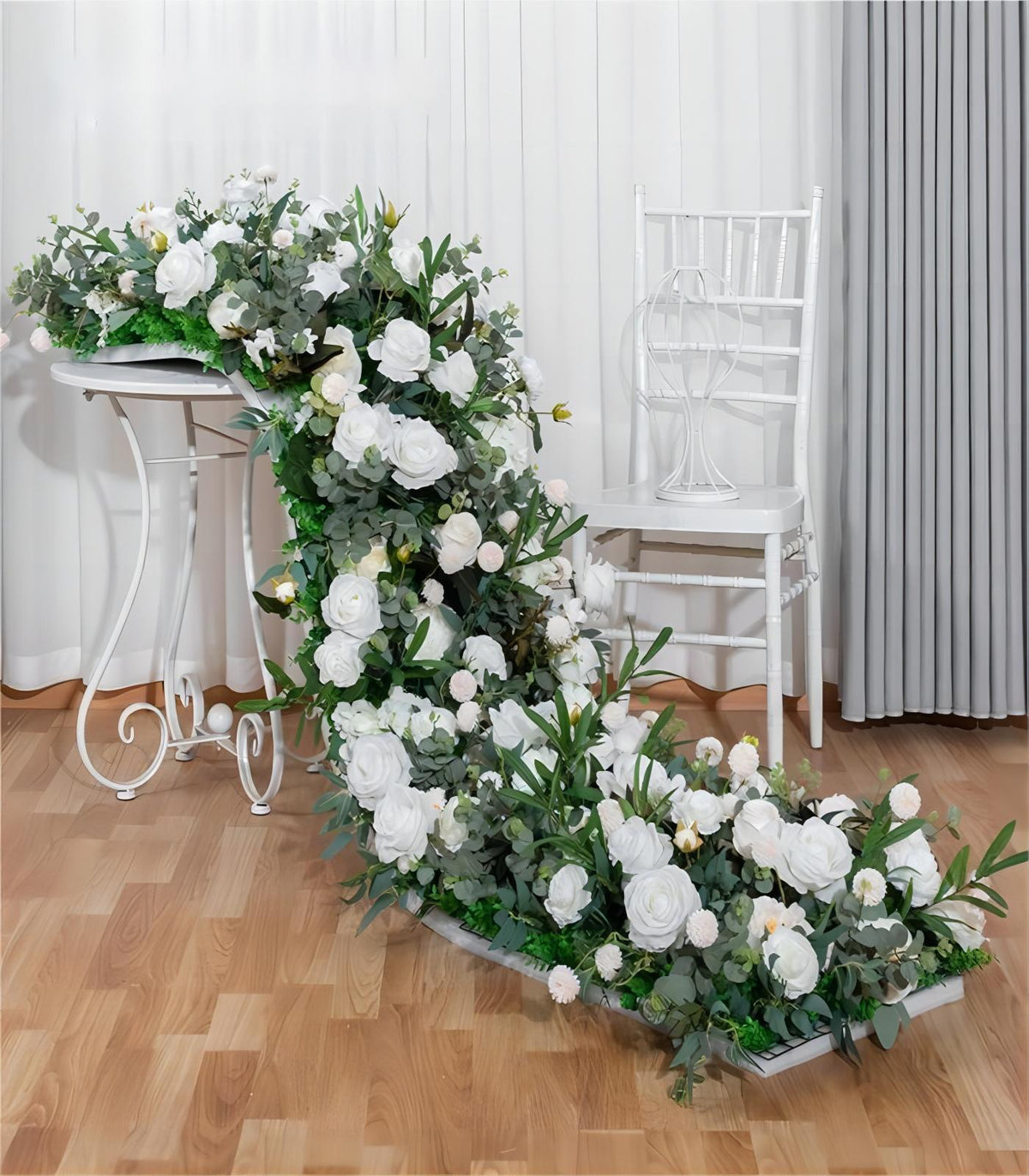 White Hydrangea Rose Artificial Flower Wedding Party Birthday Backdrop Decor CH9246