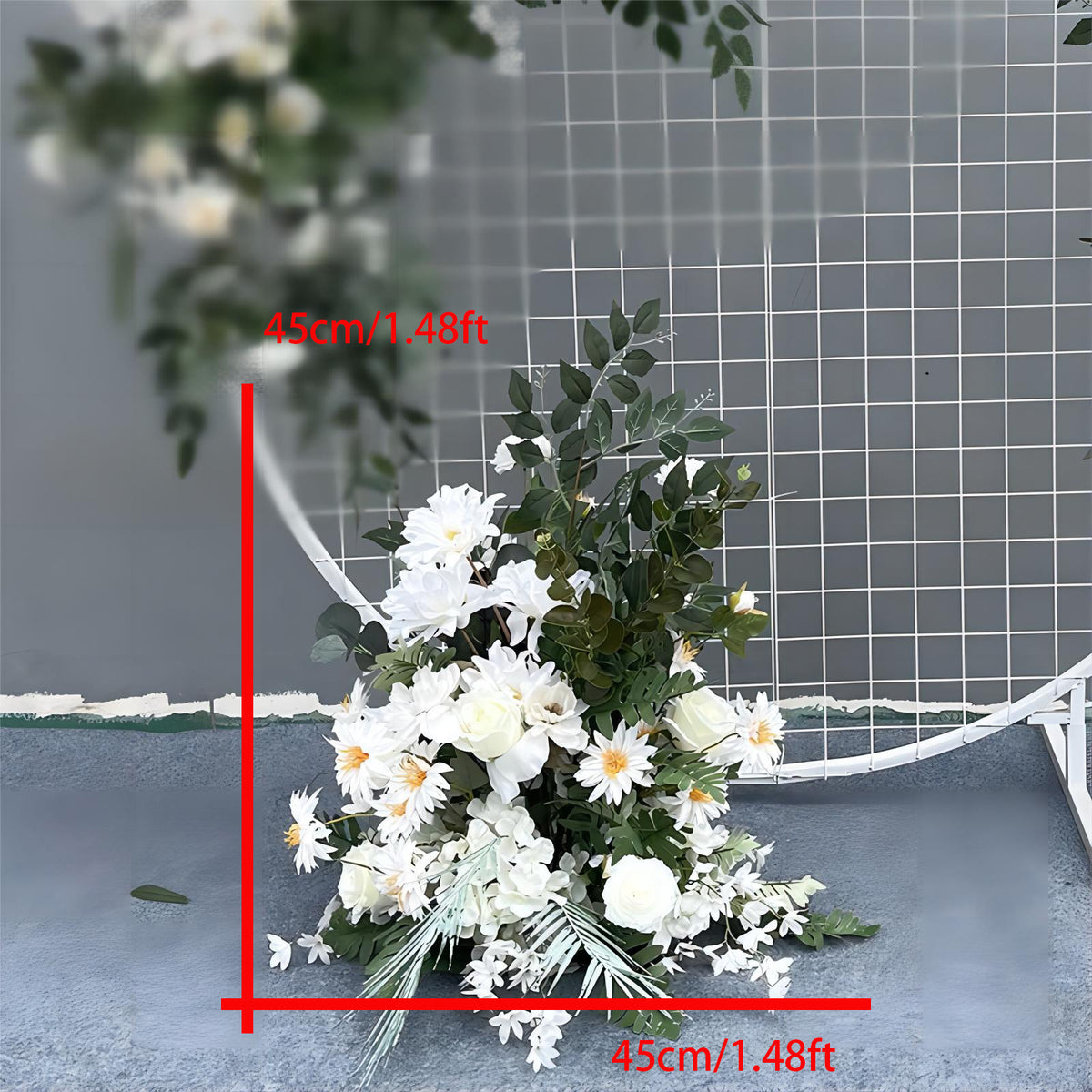 White Green Bendable Artificial Flower Wedding Party Birthday Backdrop Decor CH9314-11