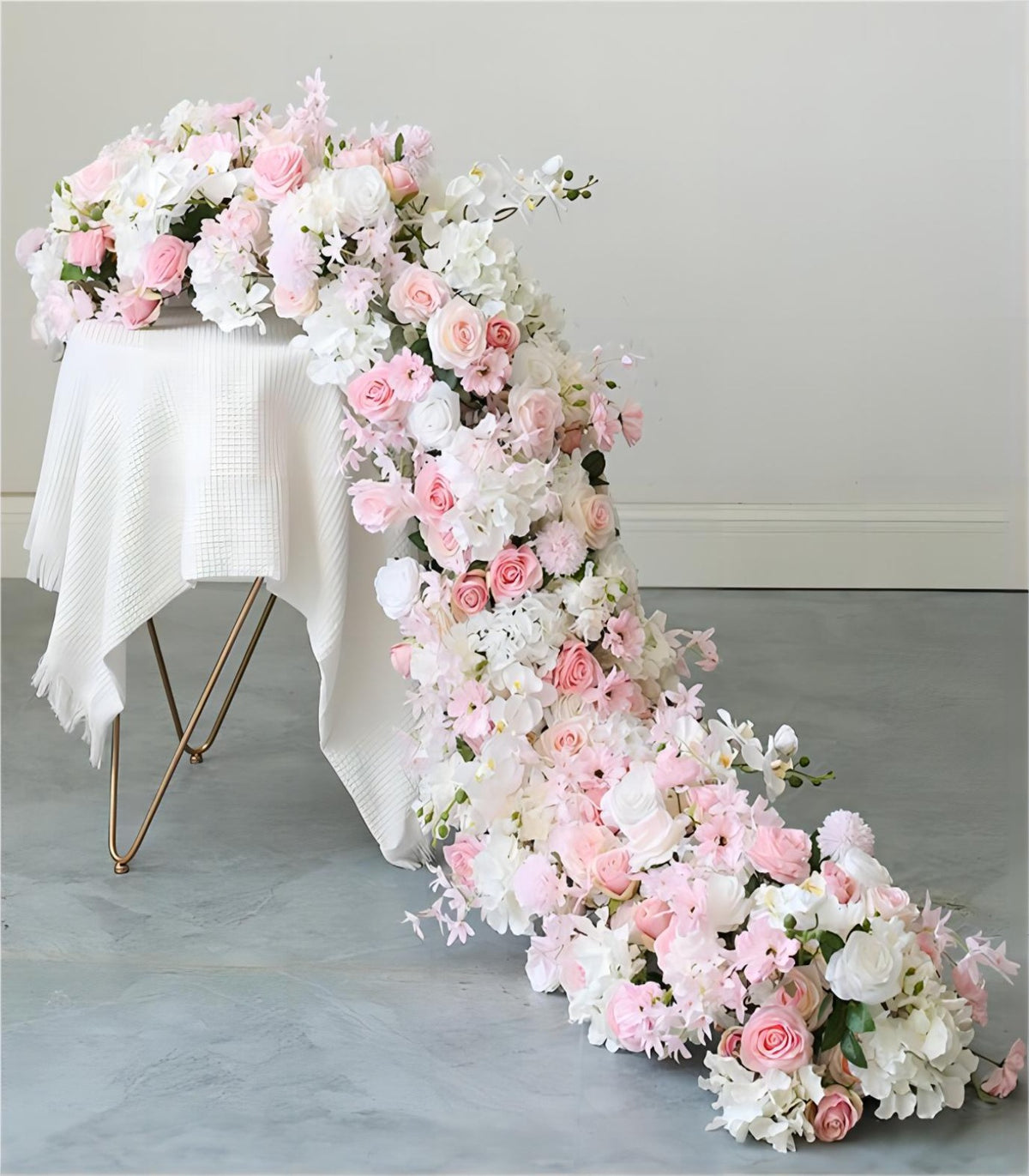 White Pink Hydrangea Phalaenopsis Artificial Flower Wedding Party Birthday Backdrop Decor CH9297-2
