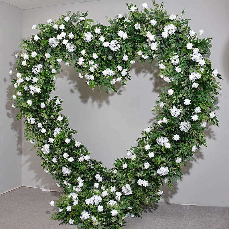 White Sage Artificial Flower Rose & Heart Arch Wedding Party Birthday Backdrop Decor CH9727-4