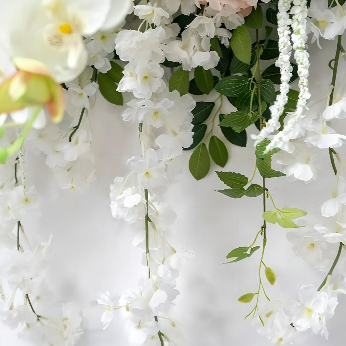 White Artificial Flower Wedding Party Birthday Backdrop Decor CH9666-4