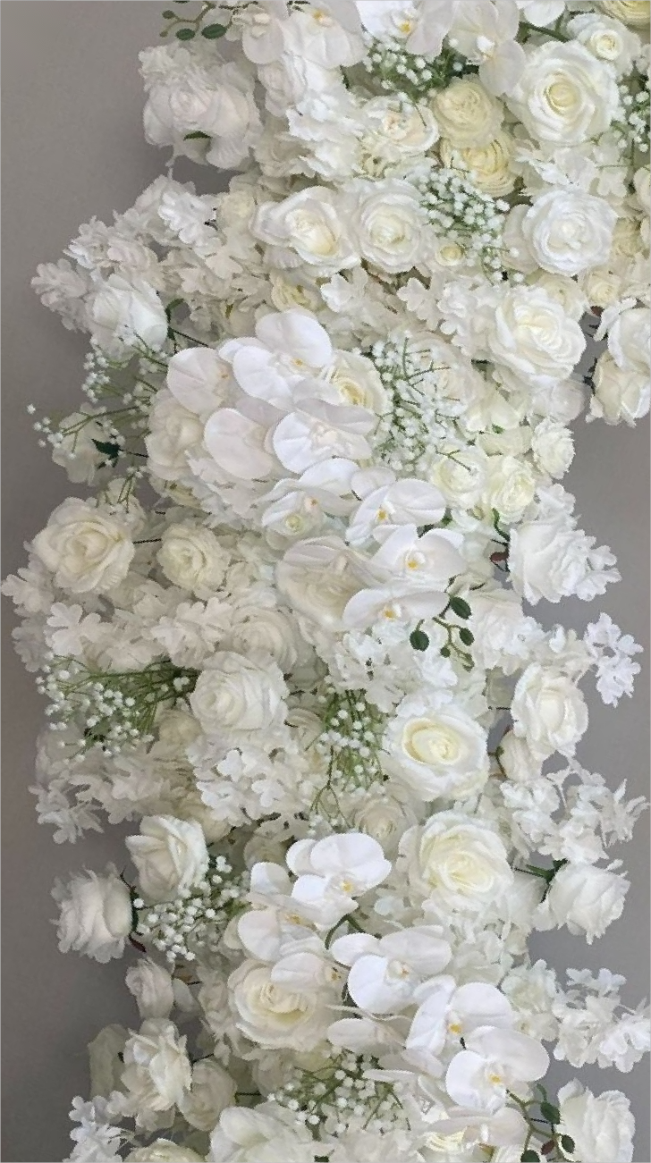 Pure White  Artificial Flower Rose Peony & Heart Arch Wedding Party Birthday Backdrop Decor CH9727-3