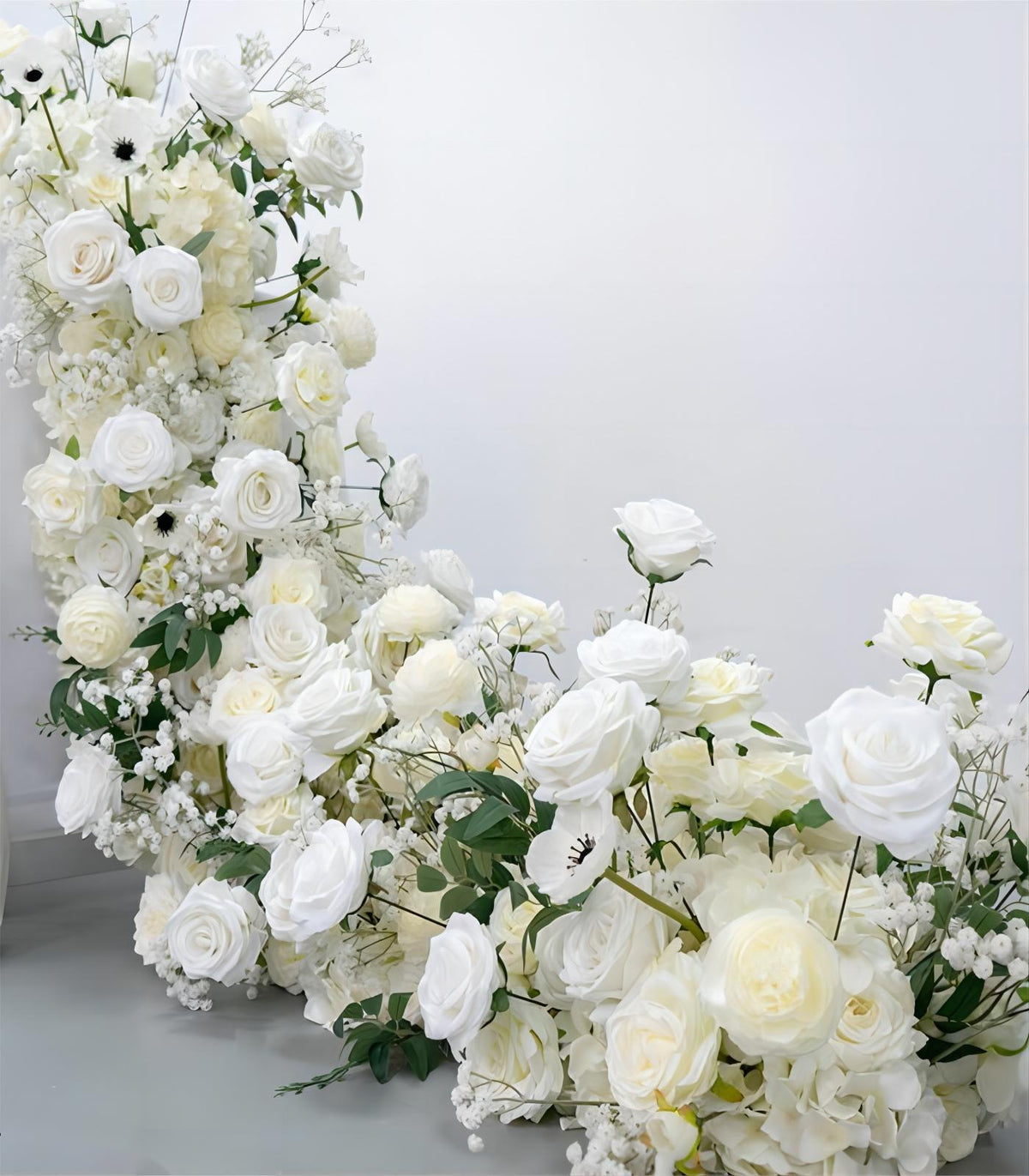 White Ivory Hydrangea Rose Artificial Flower Wedding Party Birthday Backdrop Decor CH9313-60