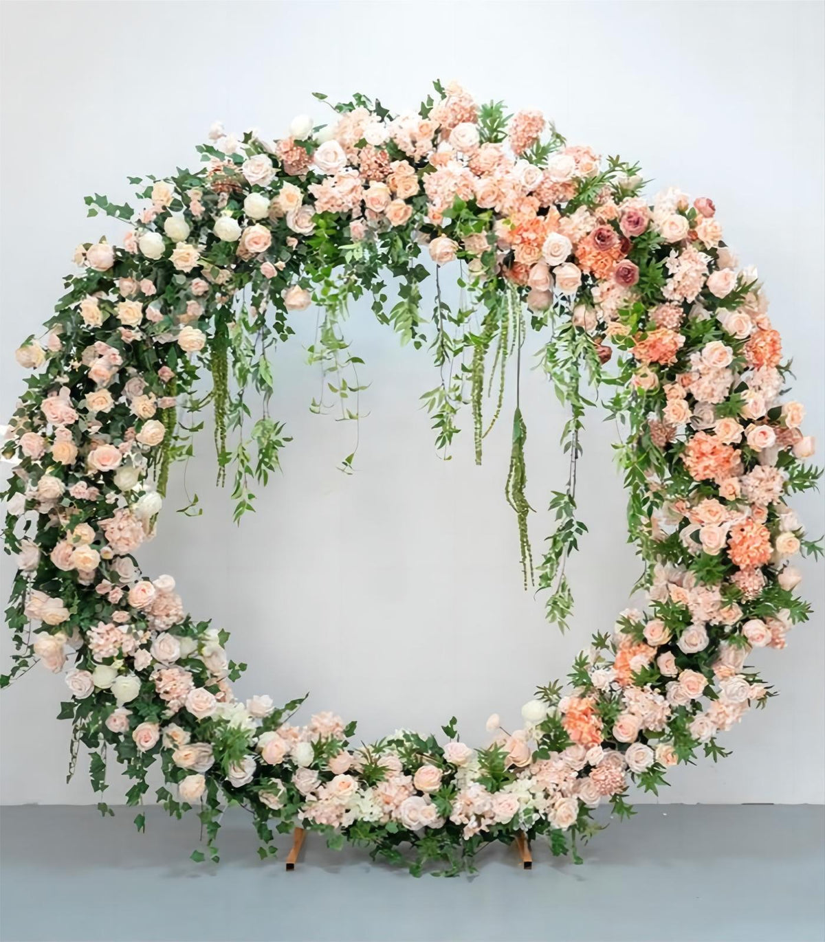 Pink Artificial Flower Rose Peony & Round Arch Wedding Party Birthday Backdrop Decor CH9615