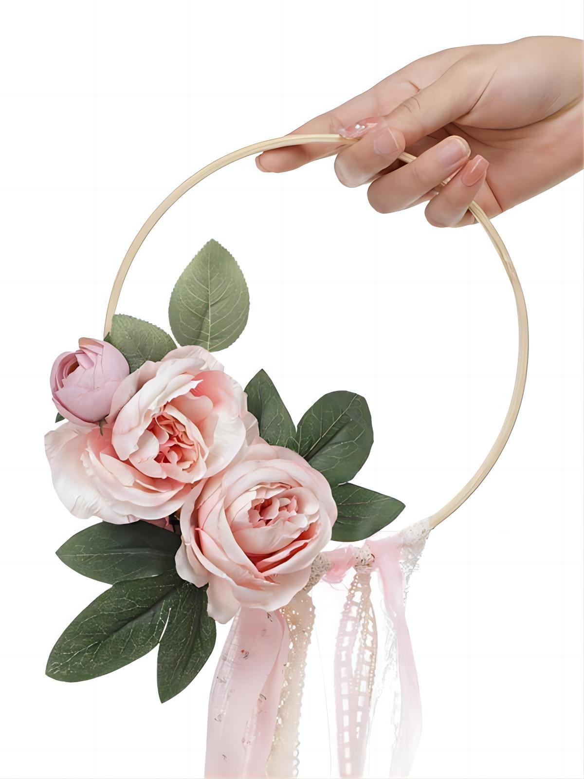 Burgundy & White Artificial Flower Wedding Bridal Bouquets SP7029
