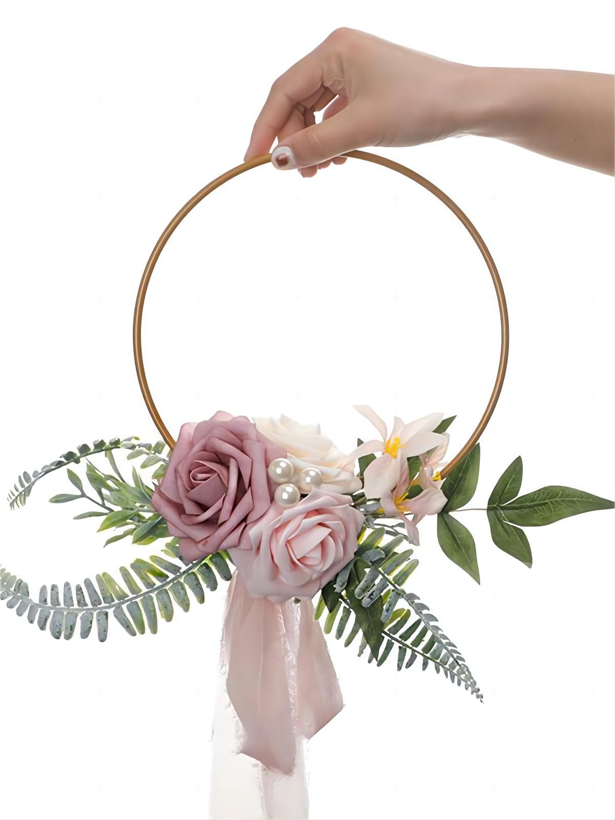 Burgundy & White Artificial Flower Wedding Bridal Bouquets SP7029