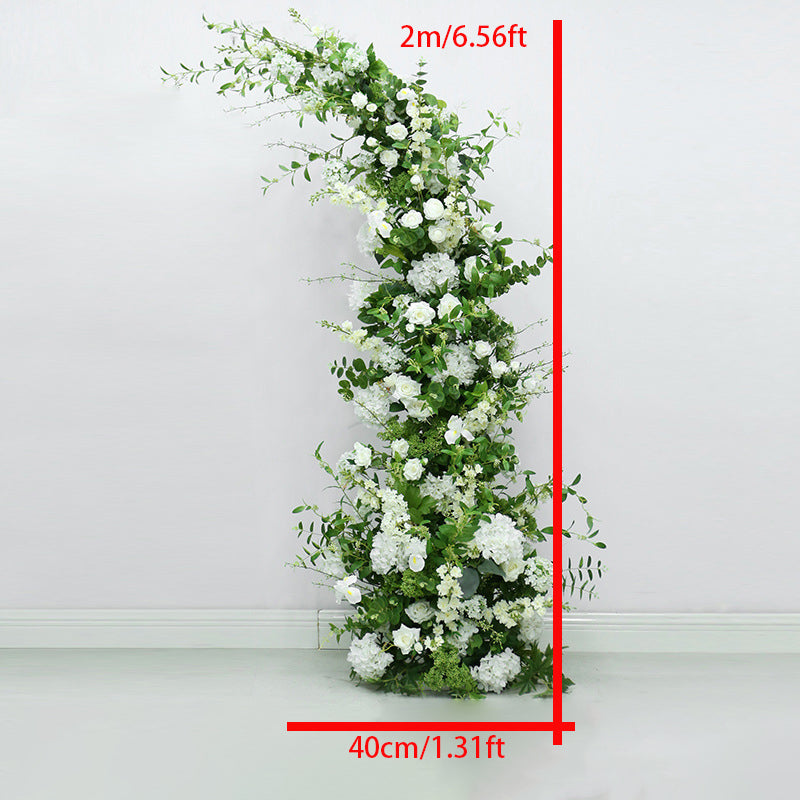 White Sage Artificial Flower Rose & High Low Arch Wedding Party Birthday Backdrop Decor CH9698-32