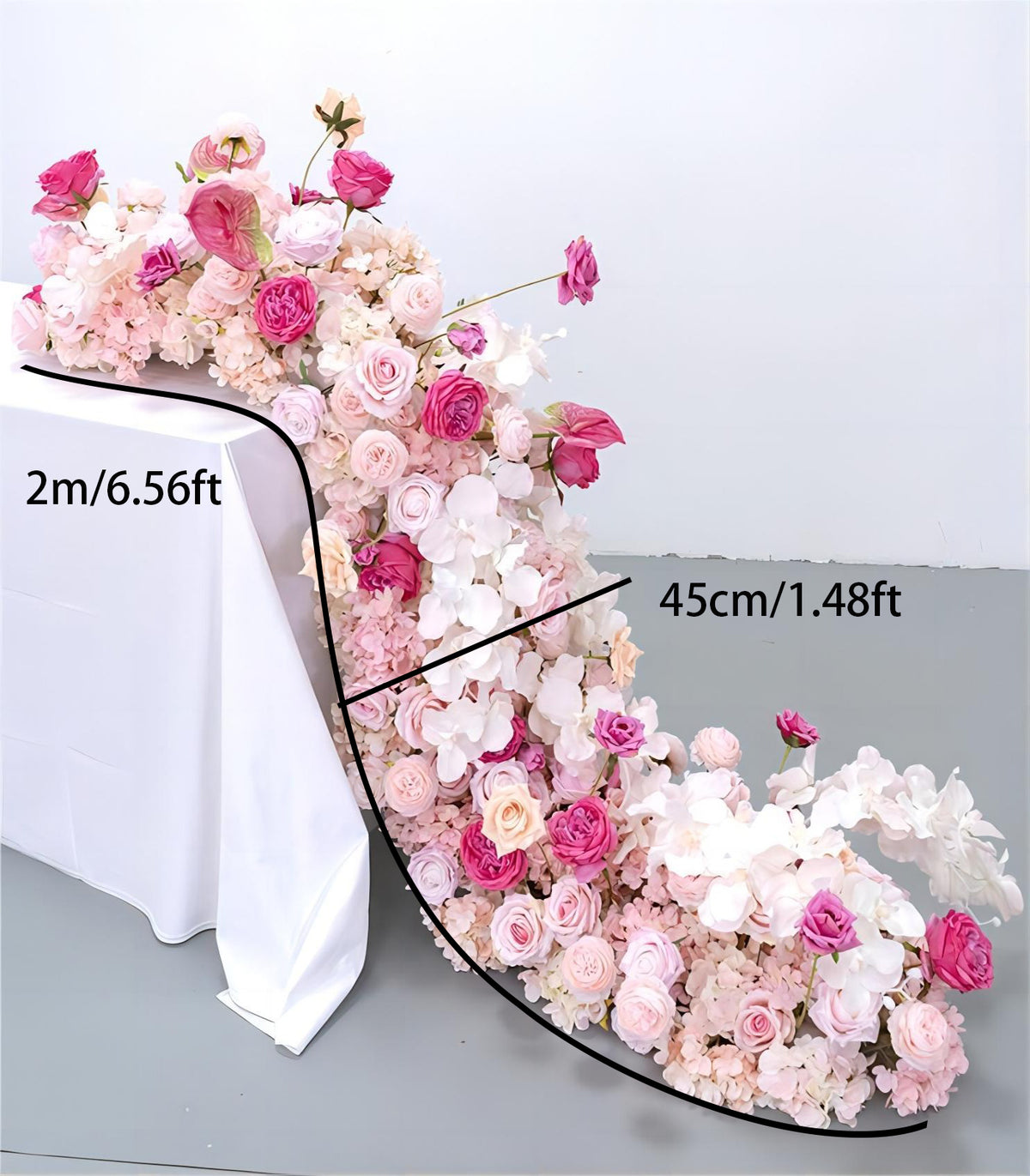 White Pink Rose Artificial Flower Wedding Party Birthday Backdrop Decor CH9623-2