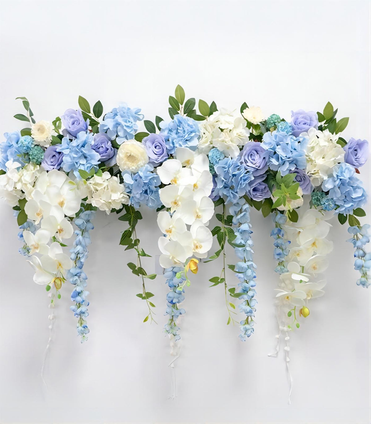 White Blue Rose Phalaenopsis Artificial Flower Wedding Party Birthday Backdrop Decor CH9666-1