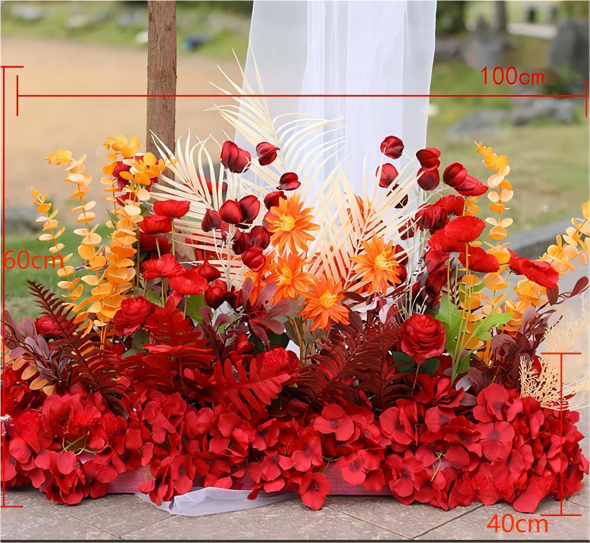 Artificial Flower Red Wedding Party Birthday Backdrop Decor CH9124-1