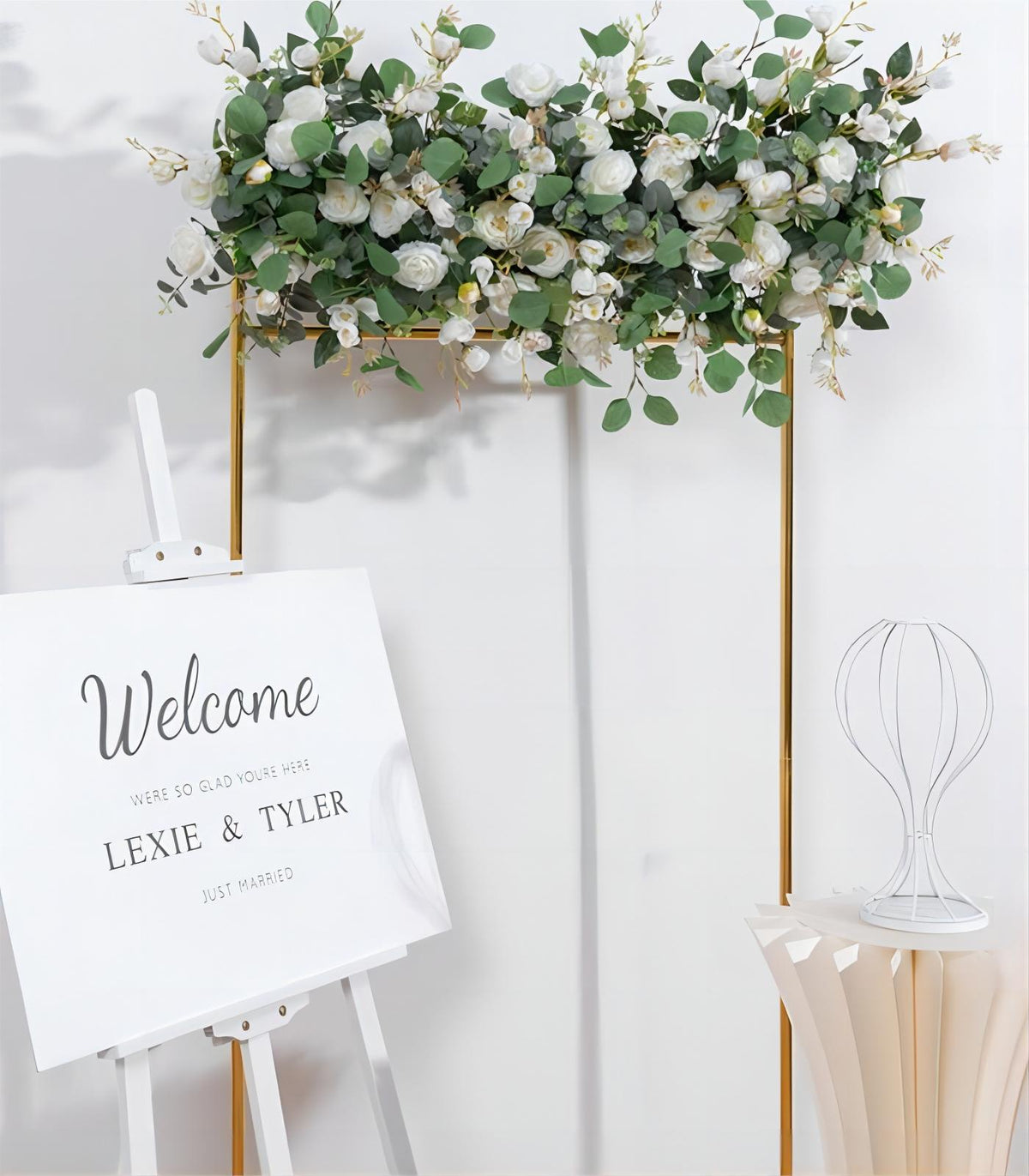 White Rose Artificial Flower Wedding Party Birthday Backdrop Decor CH9300-3