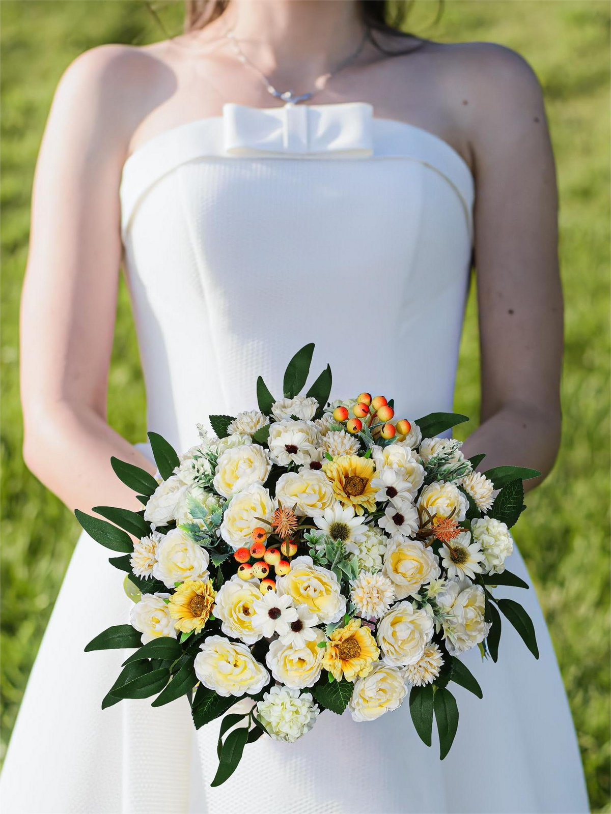 Fake Floral Artificial Flowers DIY Wedding Bouquet Box Set HH6014