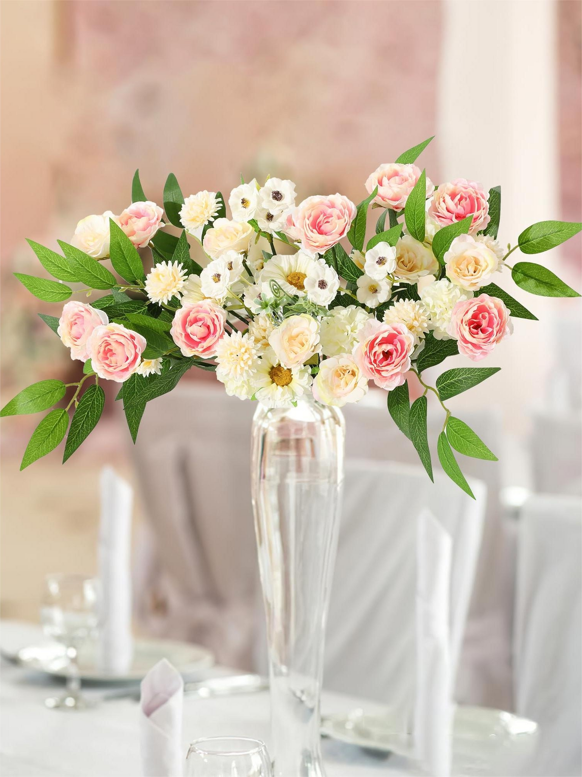 Fake Floral Artificial Flowers DIY Wedding Bouquet Box Set HH6016