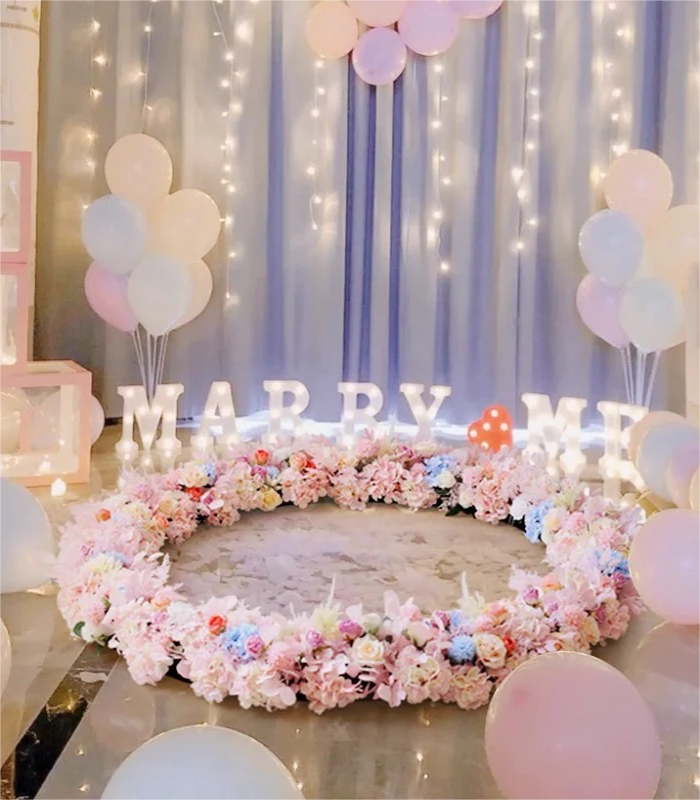 Pink Hydrangea Artificial Flower Arrangement Row Wedding Party Birthday Backdrop Decor CH5044