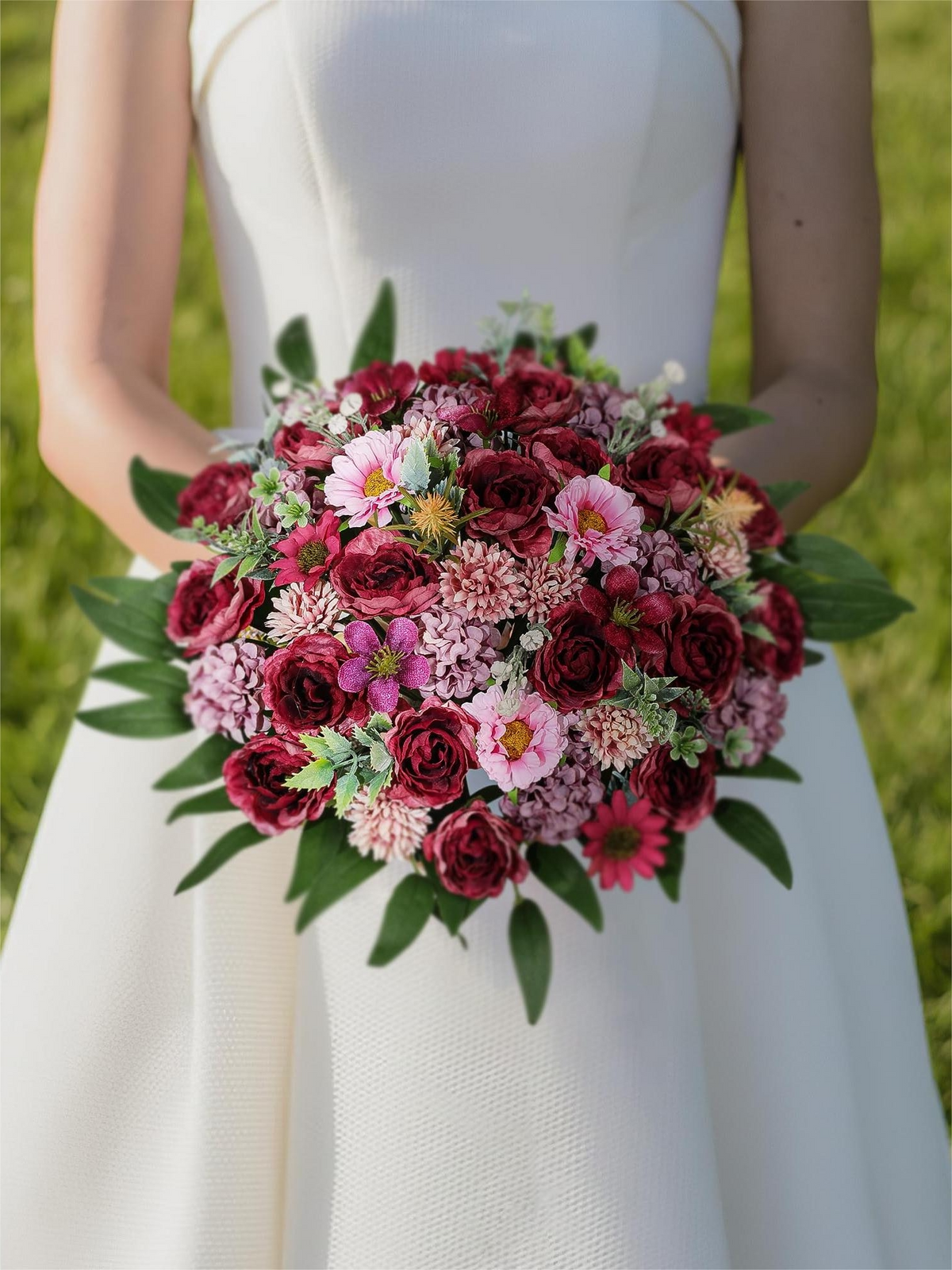 Fake Floral Artificial Flowers DIY Wedding Bouquet Box Set HH6017