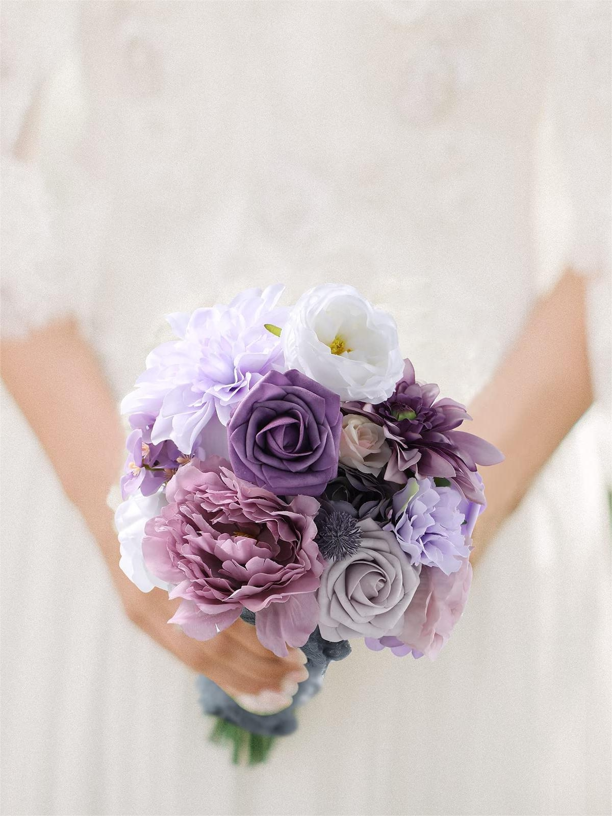 Fake Floral Artificial Flowers DIY Wedding Bouquet Box Set HH6907