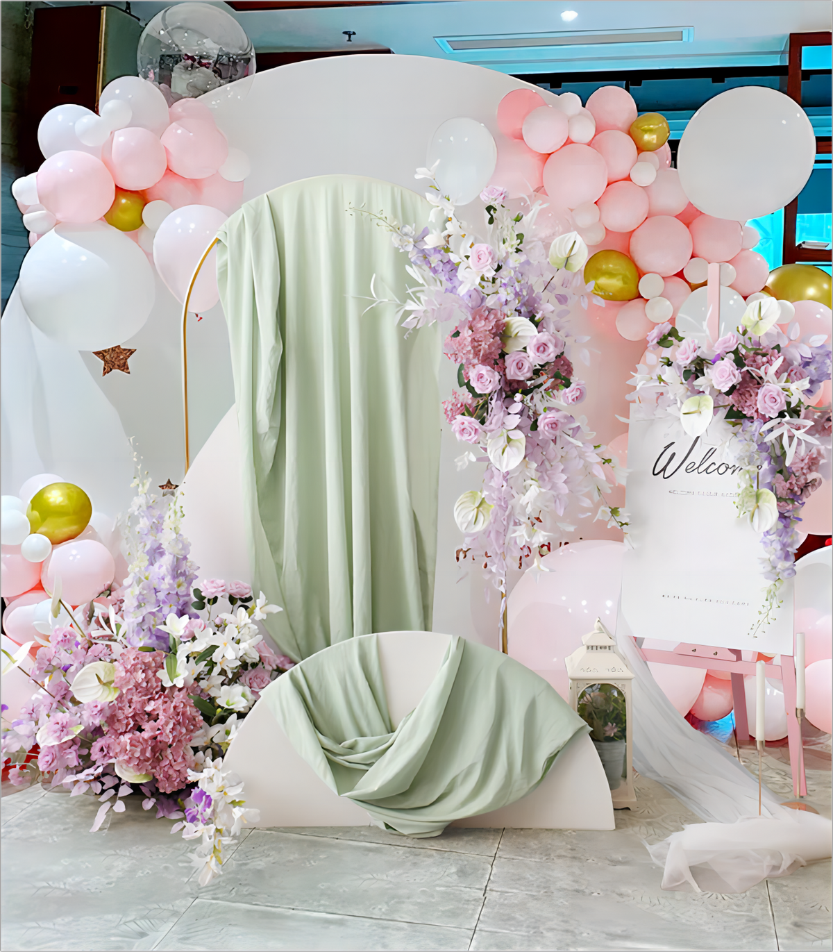 Purple Artificial Flower Arrangement Row Wedding Party Birthday Backdrop Decor CH5031