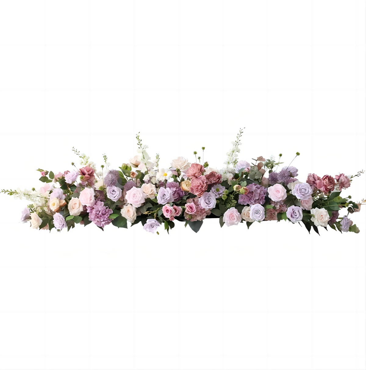 Purple Artificial Flower Arrangement Row Wedding Party Birthday Backdrop Decor CH5034