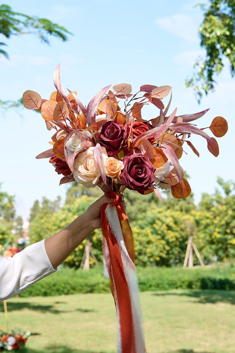 Fake Floral Artificial Flowers DIY Wedding Bouquet Box Set HH8016