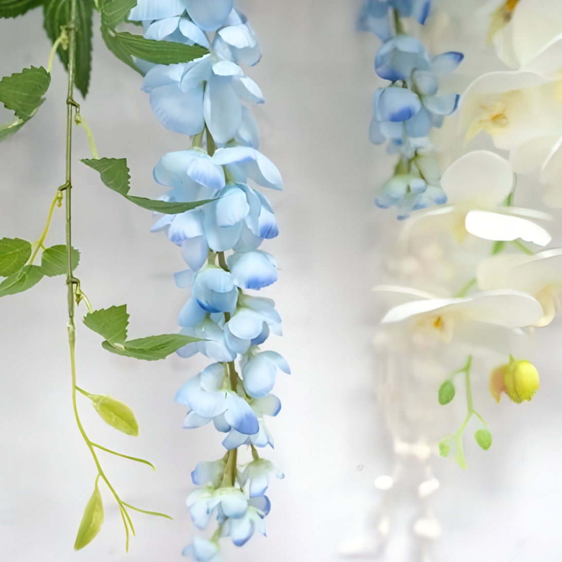 White Blue Rose Phalaenopsis Artificial Flower Wedding Party Birthday Backdrop Decor CH9666-1