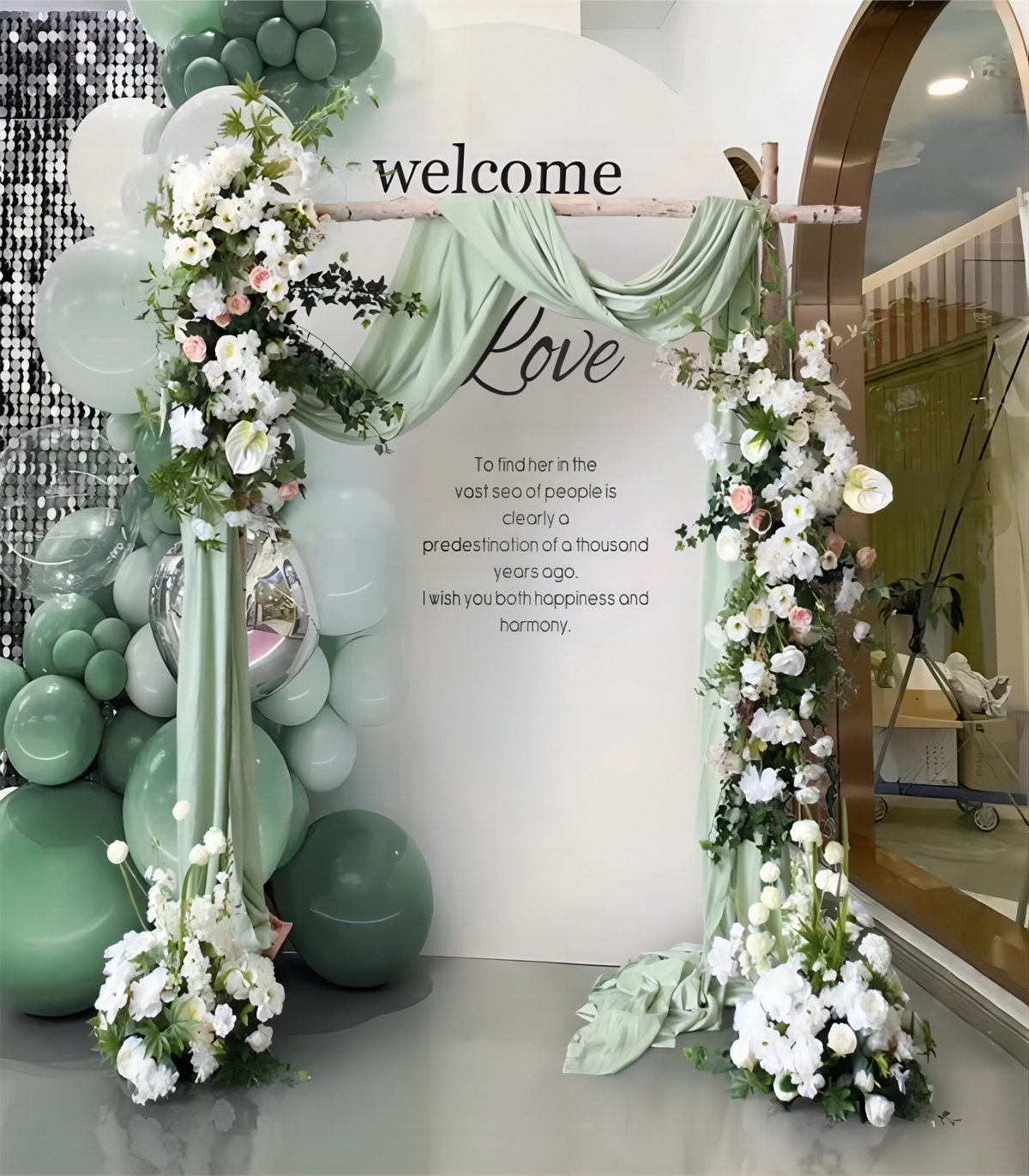 White Sage Artificial Flower Arrangement Row Wedding Party Birthday Backdrop Decor CH5005