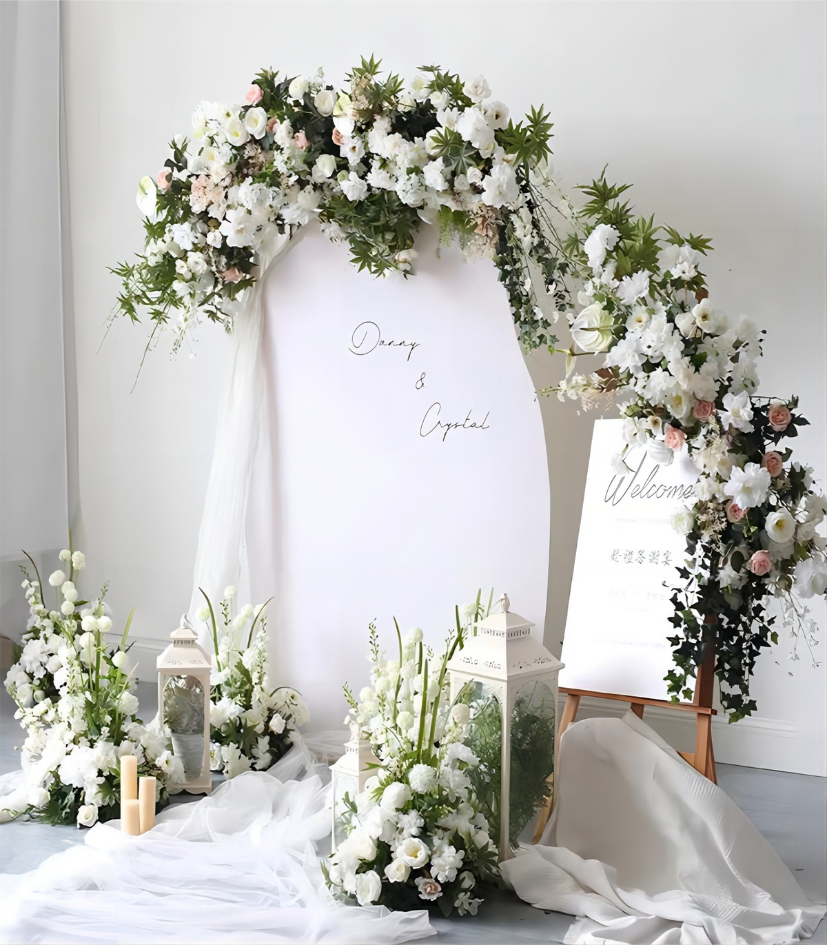 White Sage Artificial Flower Arrangement Row Wedding Party Birthday Backdrop Decor CH5003