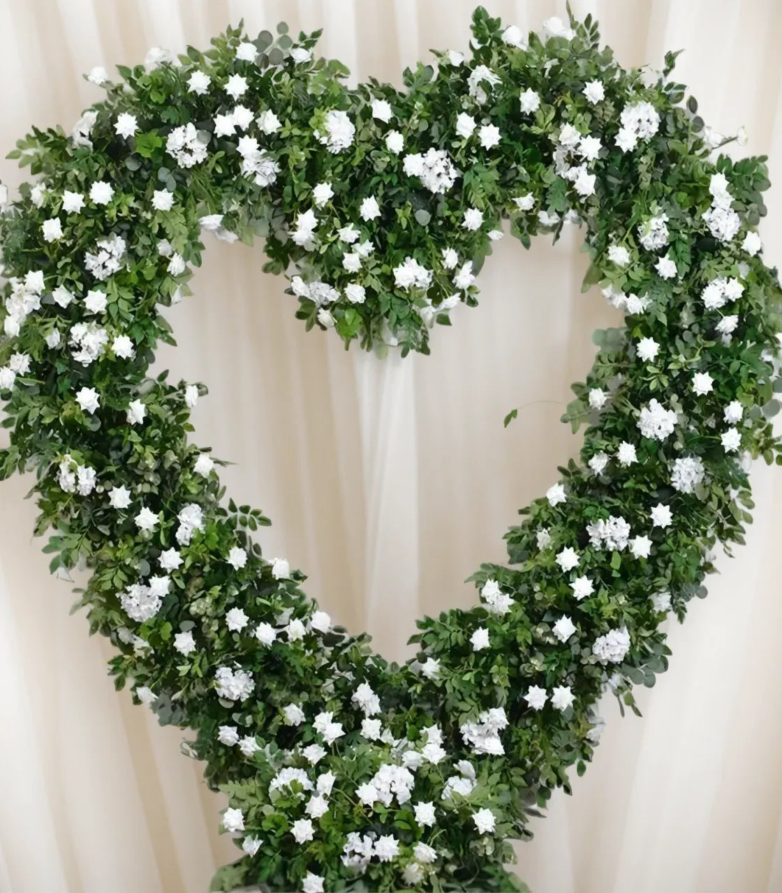 White Sage Artificial Flower Rose & Heart Arch Wedding Party Birthday Backdrop Decor CH9727-4