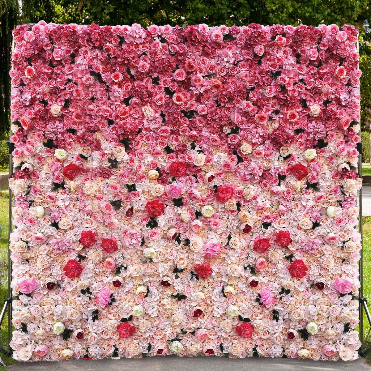 5D Artificial Flower Wall Arrangement Wedding Party Birthday Backdrop Decor HQ9013
