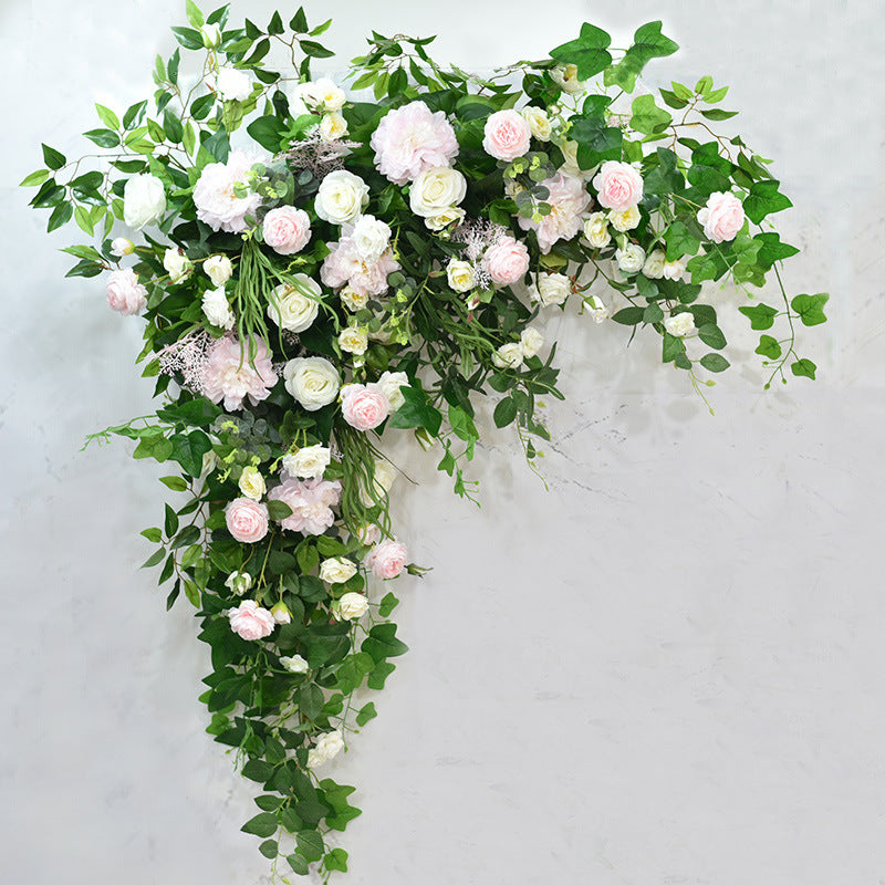 Artificial Flower Pink Green Rose Eucalyptus Chrysanthemum Wedding Party Birthday Backdrop Decor CH9050