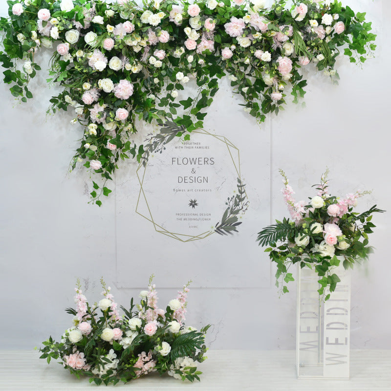 Artificial Flower Pink Green Rose Eucalyptus Chrysanthemum Wedding Party Birthday Backdrop Decor CH9050