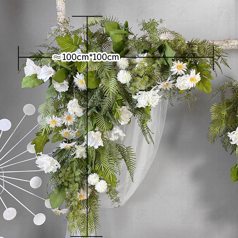 Artificial Flower Green White Wedding Party Birthday Backdrop Decor CH9105