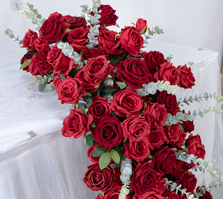 Artificial Flower Red Rose  Wedding Party Birthday Backdrop Decor CH9108
