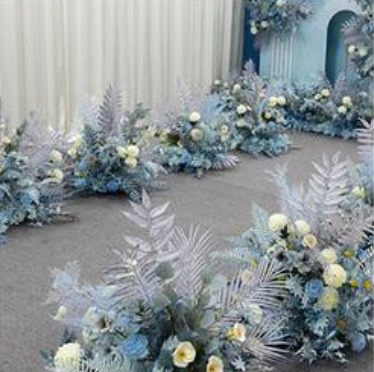Artificial Flower Blue Wedding Party Birthday Backdrop Decor CH9020