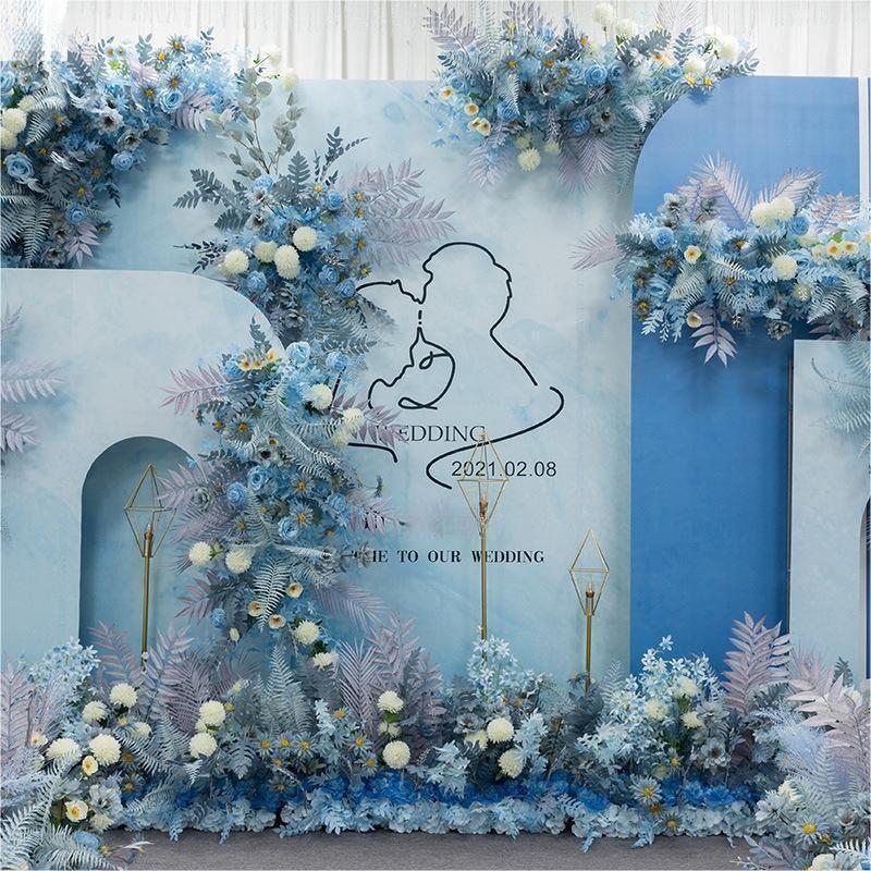Artificial Flower Blue Wedding Party Birthday Backdrop Decor CH9020