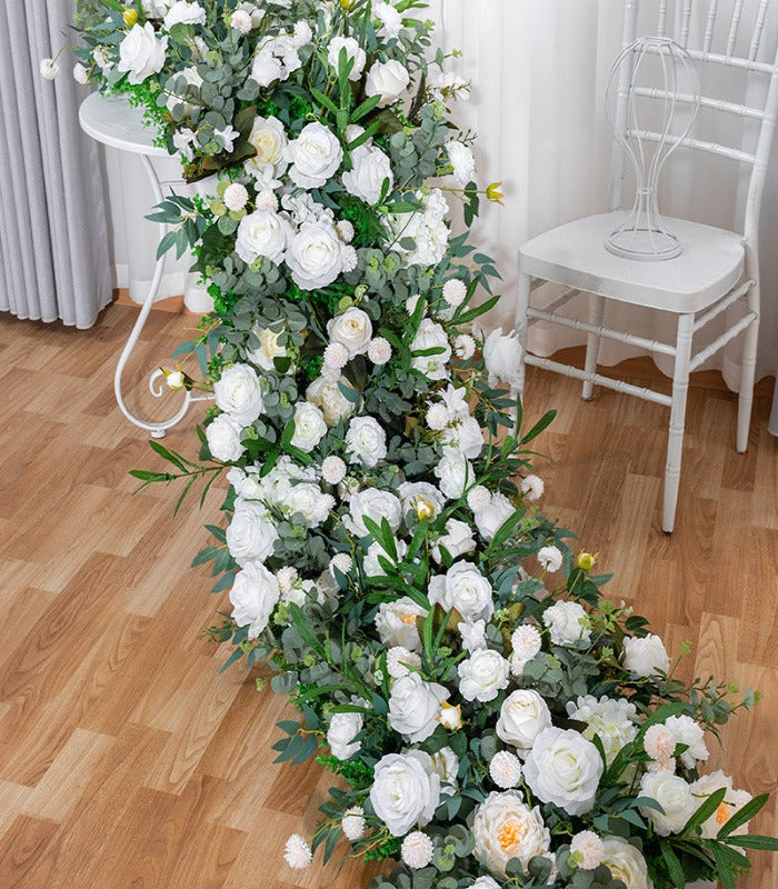 White Hydrangea Rose Artificial Flower Wedding Party Birthday Backdrop Decor CH9246