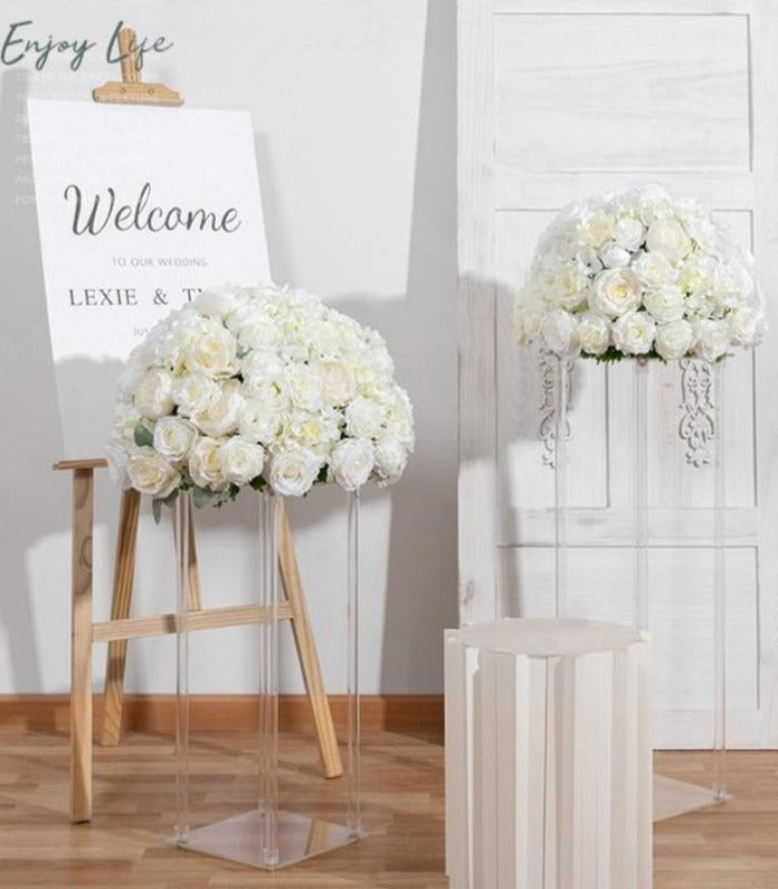 Artificial Flower White Rose Table Centerpiece Wedding Party Birthday Backdrop Decor CH9257